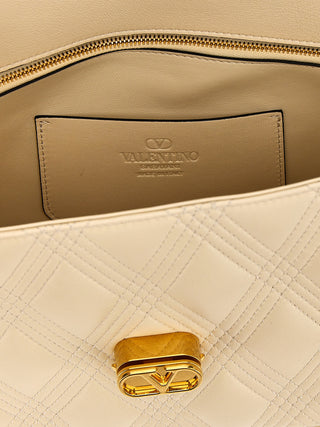 Bolso de hombro de piel de cordero blanco