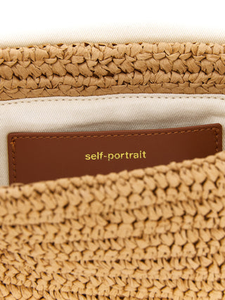 Beige Raffia Shoulder Bag