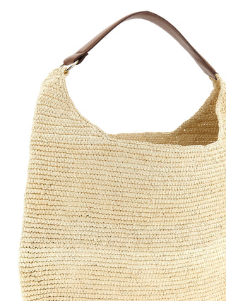 Brown Raffia Shoulder Bag