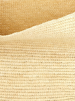 Bolso de hombro de rafia beige