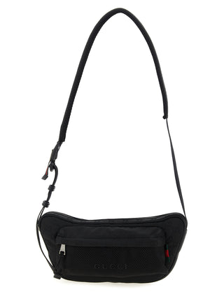 Black Polyester Crossbody Bag