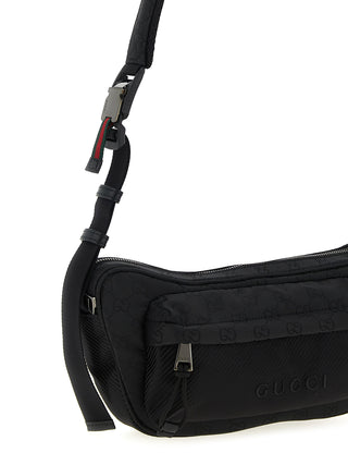 Black Polyester Crossbody Bag