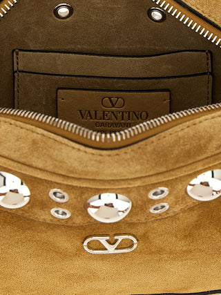 Bolso bandolera beige de cuero de vaca