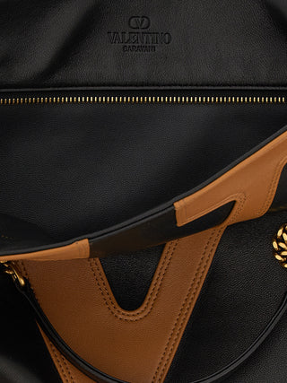 Bolso tote marrón de cuero de cordero