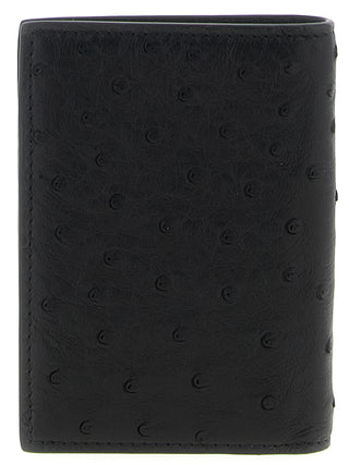 Black Ostrich Skin Cardholder
