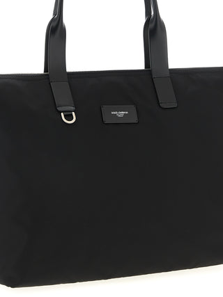 Bolso tote de poliamida negro
