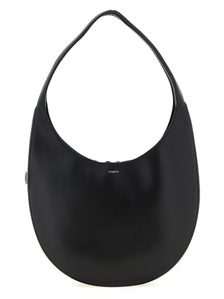 Bolso de hombro negro de cuero de vaca