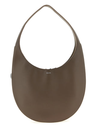 Bolso de hombro marrón de cuero de vaca