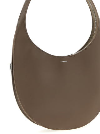 Bolso de hombro marrón de cuero de vaca