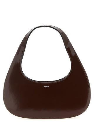 Bolso de mano marrón de cuero de vaca