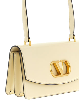 Bolso de hombro de becerro blanco