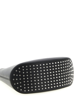 Bolso de hombro negro de cuero bovino