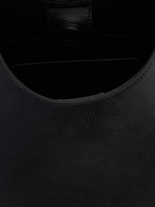 Bolso de hombro negro de cuero bovino