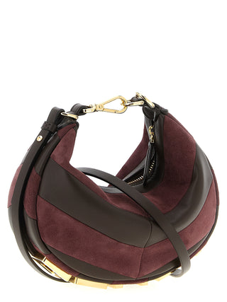 Bolso de mano multicolor de piel de cordero
