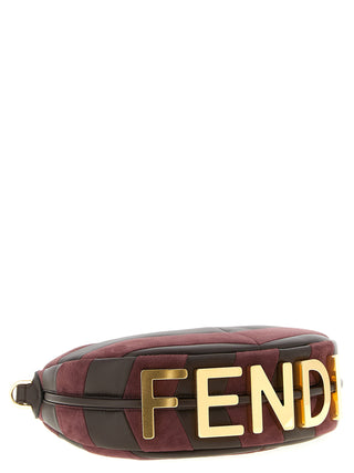 Bolso de mano multicolor de piel de cordero