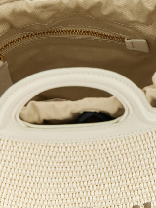 Bolso de mano blanco de algodón