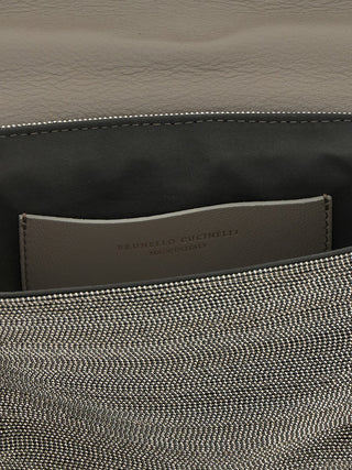Silver Leather Clutch Bag