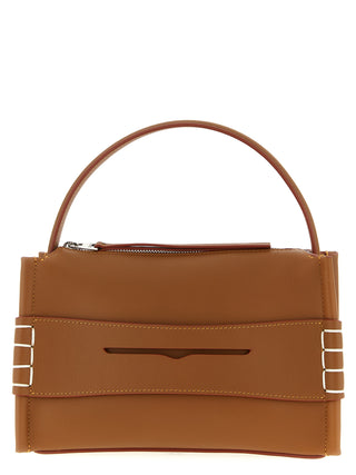 Bolso de hombro marrón de becerro