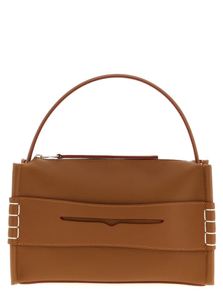 Bolso de hombro marrón de becerro