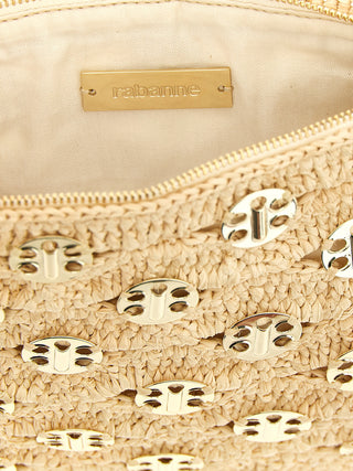 Beige Rayon Clutch Bag