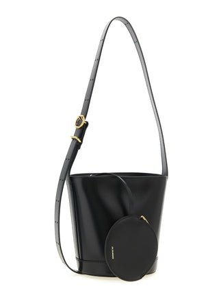 Black Calfskin Shoulder Bag