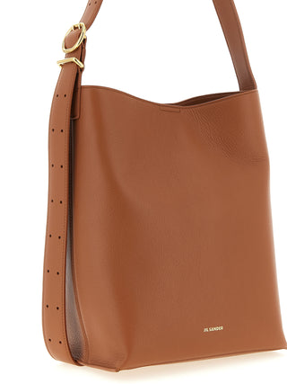 Bolso de hombro marrón de becerro