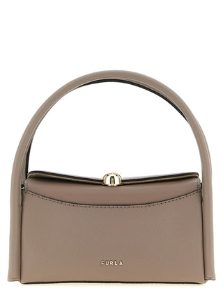 Bolso de mano de piel de becerro gris