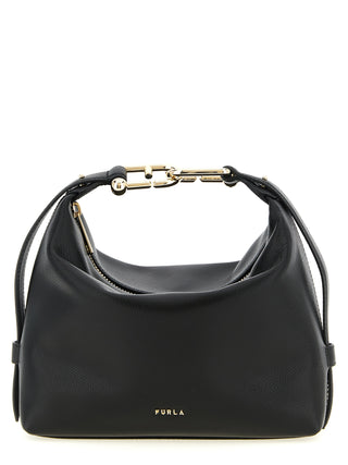 Black Calfskin Shoulder Bag