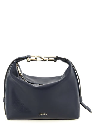 Blue Calfskin Shoulder Bag