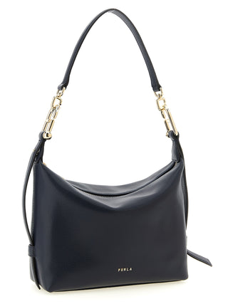 Blue Calfskin Shoulder Bag