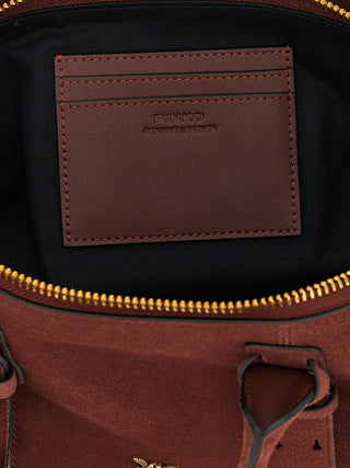 Bolso de hombro de piel de vaca burdeos