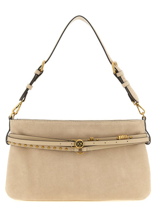Beige Cowhide Shoulder Bag