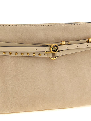 Beige Cowhide Shoulder Bag