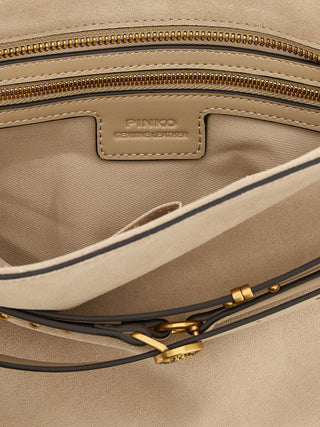 Beige Cowhide Shoulder Bag