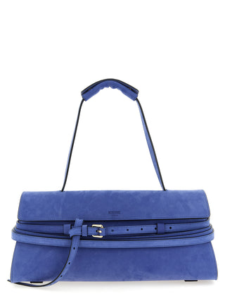 Blue Calfskin Shoulder Bag