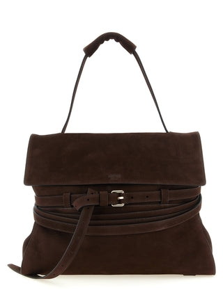 Brown Calfskin Shoulder Bag