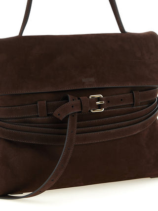 Brown Calfskin Shoulder Bag
