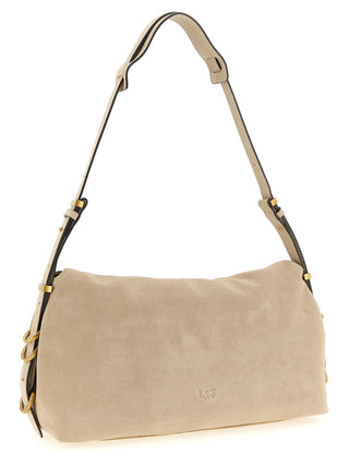 Beige Cowhide Shoulder Bag