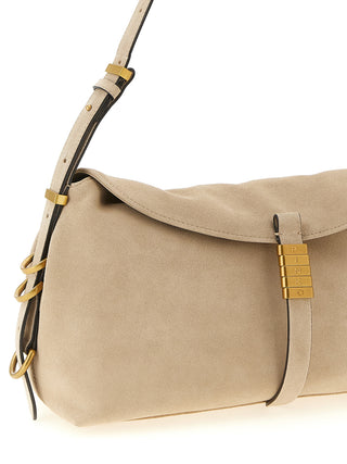 Beige Cowhide Shoulder Bag