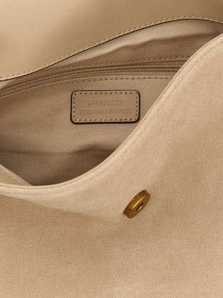 Beige Cowhide Shoulder Bag