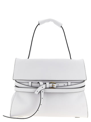 White Napa Leather / Calf Bos Taurus Shoulder Bag