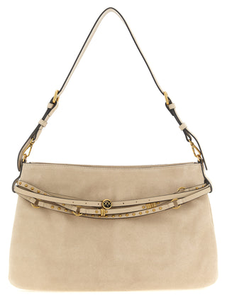 Beige Cowhide Shoulder Bag