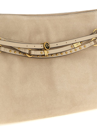 Beige Cowhide Shoulder Bag