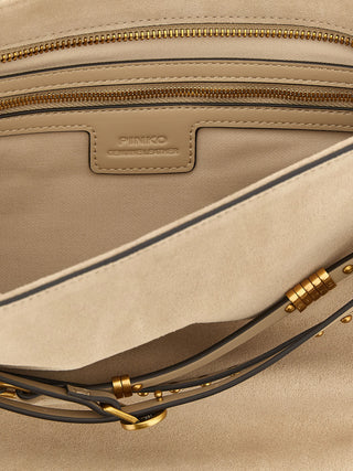 Beige Cowhide Shoulder Bag