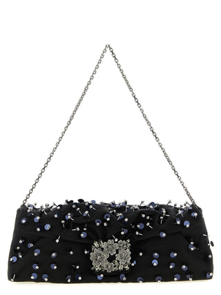 Black Viscose Clutch Bag