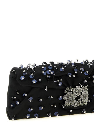 Black Viscose Clutch Bag