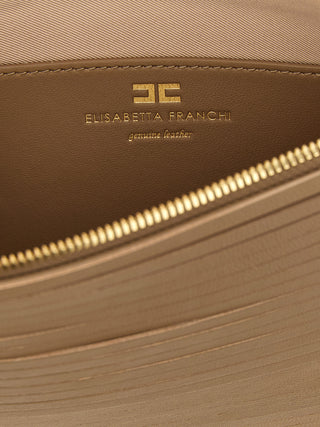 Beige Leather Clutch Bag
