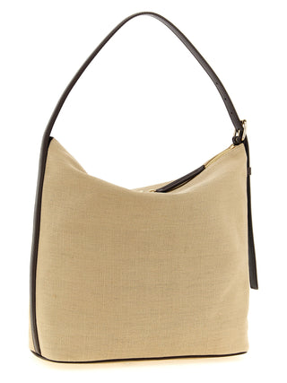 Beige Cotton Shoulder Bag