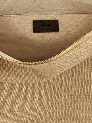Beige Cotton Shoulder Bag