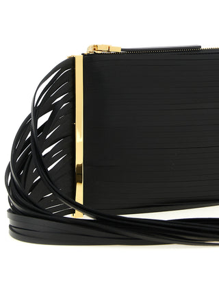 Black Leather Clutch Bag